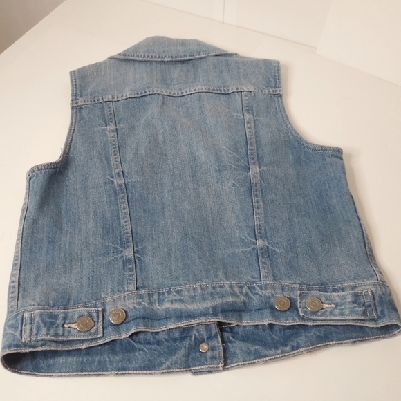 LEVIS STRAUSS Button Down Denim JeanTrucker Vest - Picture 4 of 6